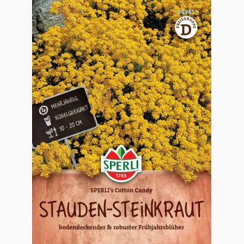 Gul sl�jfeblomst � Aurinia saxatilis �SPERLI�s Cotton Candy� � Fr�