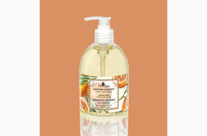 Flydende Hnd-krop og ansigtssbe - Red orange /Appelsin - 500 ml - Florinda