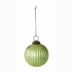 Dekorationskugle antik grn (glas) D8 cm med ophng