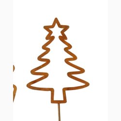 Metalfigur p metalstick rustrd patina H: 33 cm incl stick, vlg