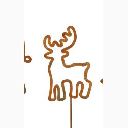 Metalfigur p metalstick rustrd patina H: 33 cm incl stick, vlg