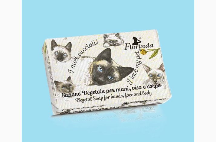 Hndsbe 50 G - Siamese cats - Siameser katte ( I love my pet) med mandarin duft - Florinda