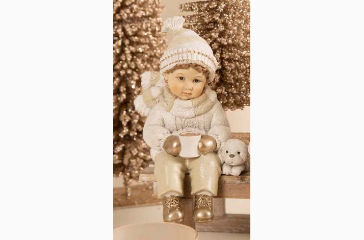 Figur Dreng med krus H:21 cm
