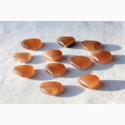 Honning Calcit Hjerte Krystal - stk. pris (fra 3,0 til 3,6 cm)