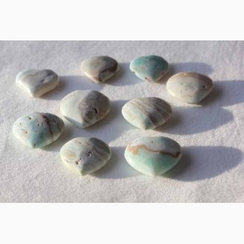 Aragonite Hjerte krystal bl - stk. pris (fra 2,9 til 3,7 cm)