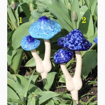 Paddehatte 2 i en i bl nuancer 33 cm hj i keramik, vlg