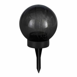 Solcelle bed-/bordlampe H: 28,5 cm med tonet plastkugle og med drbelysdioder