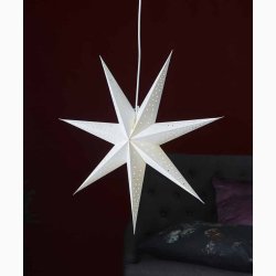 Stjerne hvid i papir  63 cm - Papirstjerne
