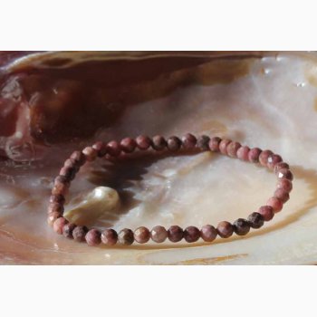 Armbnd Rodonite kugleformede facetteret (4 mm) - Krystal armbnd