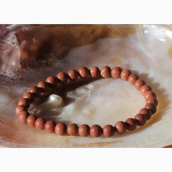 Armbnd guldsten mat kugleformede (6-6,5 mm) - Krystal armbnd