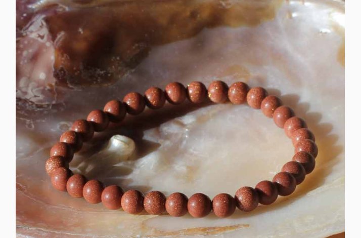 Armbnd guldsten mat kugleformede (6-6,5 mm) - Krystal armbnd