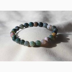 Armbnd Agat kugleformede ( 7-8 mm) i elastik - Krystal armbnd