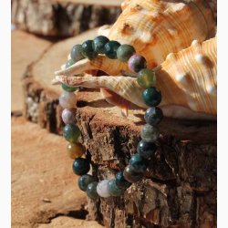 Armbnd Agat kugleformede ( 7-8 mm) i elastik - Krystal armbnd