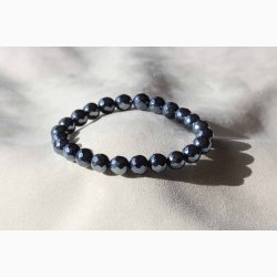 Armbnd Agat farve bl, grlig bl, aura sekskantede (7-8 mm) - Krystal armbnd