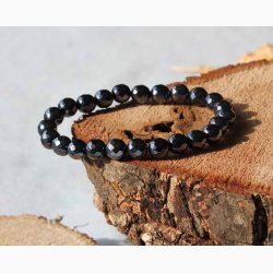 Armbnd Agat farve bl, grlig bl, aura sekskantede (7-8 mm) - Krystal armbnd