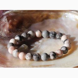 Armbnd jaspis zebra kugleformede (8-9 mm) - Krystal armbnd