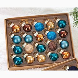 Glaskugler i grnne, brune og bl nuancer mini : 2 cm, (20 stk. i sken), vlg en ske