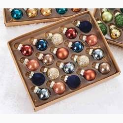 Glaskugler i grnne, brune og bl nuancer mini : 2 cm, (20 stk. i sken), vlg en ske