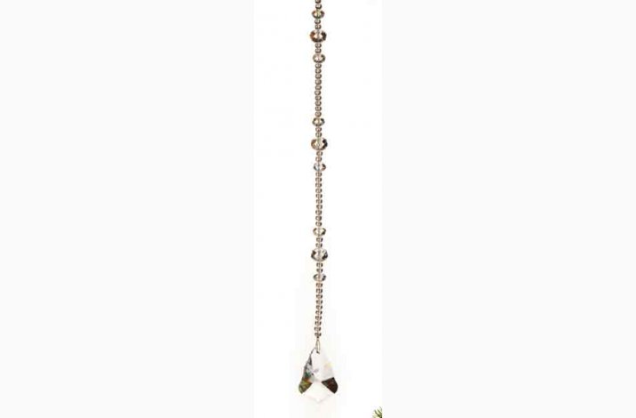 Perleguirlande i glas med diamantformet prisme