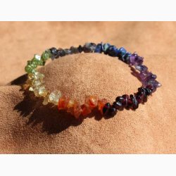 Armbnd med 7 chakra chip - Krystal armbnd