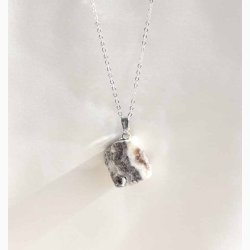 R Zebra Onyx med metalje - krystal vedhng