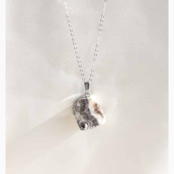 R Zebra Onyx med metalje - krystal vedhng