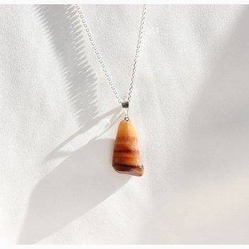 Honning Calcit med metalje - krystal vedhng