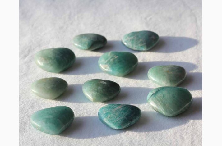 Amazonite Hjerte krystal - stk. pris, (fra 3,0 til 3,7 cm)