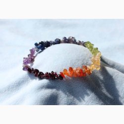 Armbnd med 7 chakra chip - Krystal armbnd