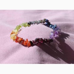 Armbnd med 7 chakra chip - Krystal armbnd