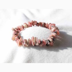 Armbnd med Rhodochrosite chip i elastik - Krystal armbnd