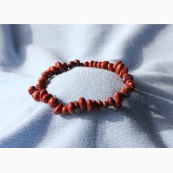Armbnd med Rd Jasper chip - Krystal armbnd
