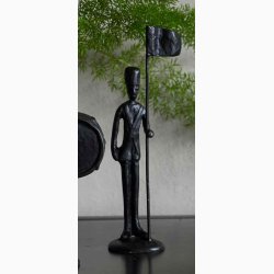 Figur garder m/flag H: 22 cm i stbejern