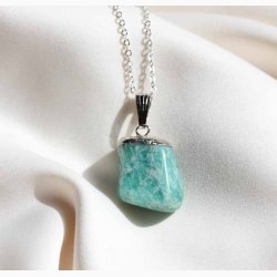 Amazonite med metalhtte - krystal vedhng