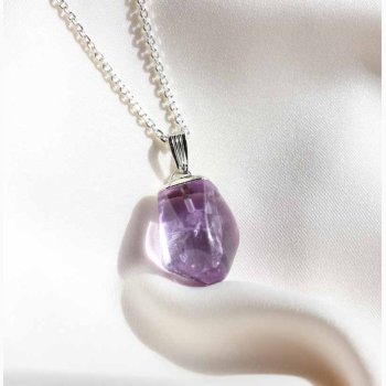 Ametyst med metalhtte - krystal vedhng