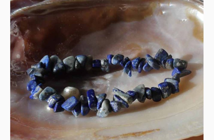 Armbnd Lapis Lazuli chip - Krystal armbnd