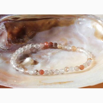 Armbnd Rutileret kvarts kugleformede facetteret (4-5 mm) - Krystal armbnd