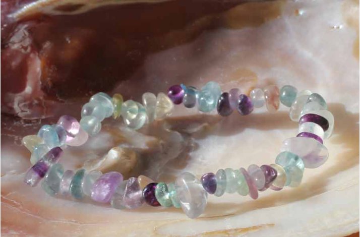 Armbnd med Fluorite chip - Krystal armbnd