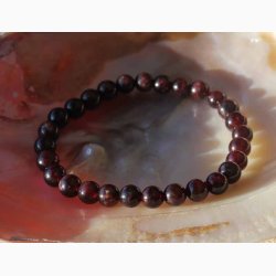 Armbnd med Granat kugleformede (6-7 mm) - Krystal armbnd