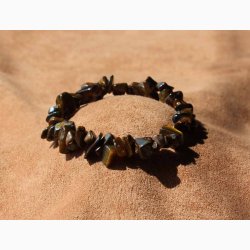 Armbnd med Tigerje chip i elastik - Krystal armbnd