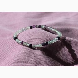 Armbnd med fluorit kugleformede - Krystal armbnd