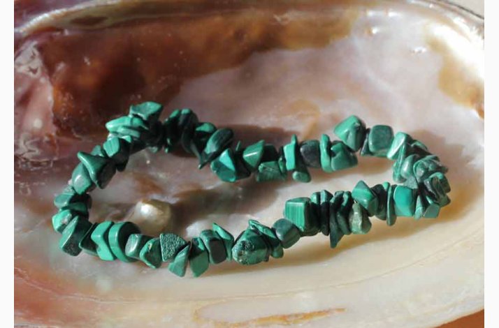 Armbnd med malachite chip - Krystal armbnd