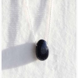 Bl Guldsten drbe krystal vedhng