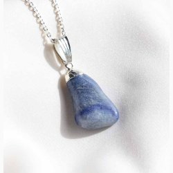 Bl kvarts med metalhtte - krystal vedhng