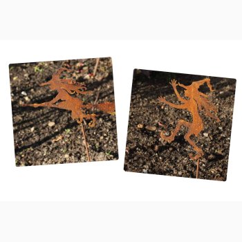 Lille dansende heks OG Lille flyvende heks p stang i jern