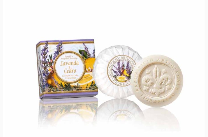 Vegetabilsk Lavendel- og Cedertrs sbe 100 G - Saponificio Artigianale Fiorentino