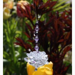 Feng Shui krystal lotus med lilla kde L:10 cm