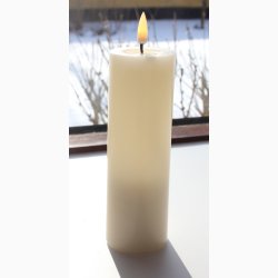 3D flamme Creme led bloklys ( 5*15 cm)