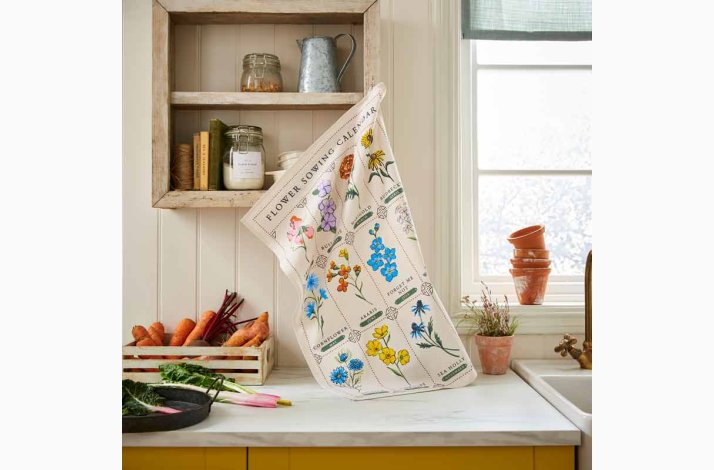 Time to Grow Flowers Viskestykke i Gr�n � Ulster Weavers