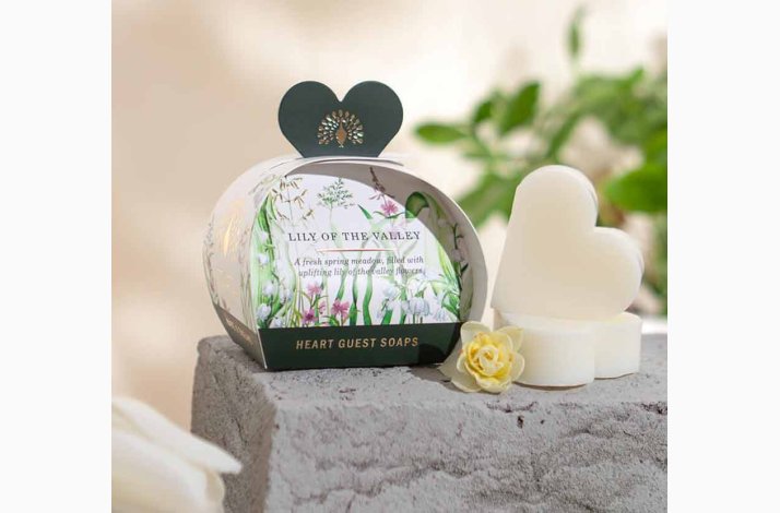 G�stes�ber � Lily of the Valley hjerter, Liljekonval  � 3 � 20 g � The English Soap Company